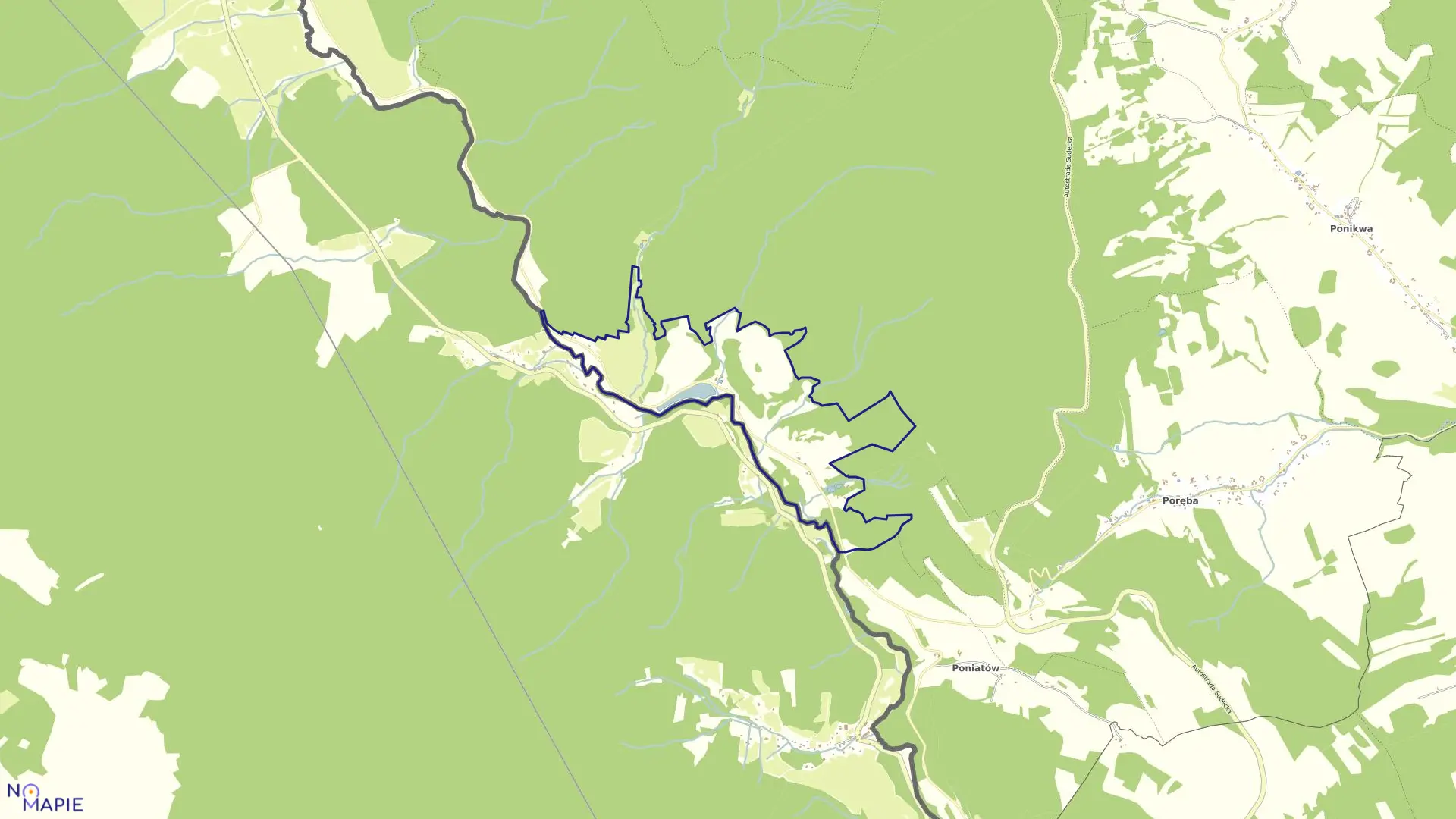 Mapa obrębu Rudawa w gminie Bystrzyca Kłodzka